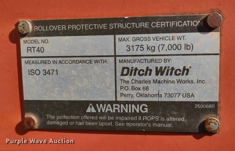 image for item MD9529 2007 Ditch Witch RT40  trencher
