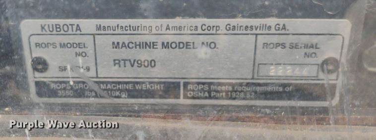 image for item MD9538 2004 Kubota RTV900 utility vehicle