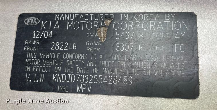 image for item MM9436 2005 Kia Sorento LX