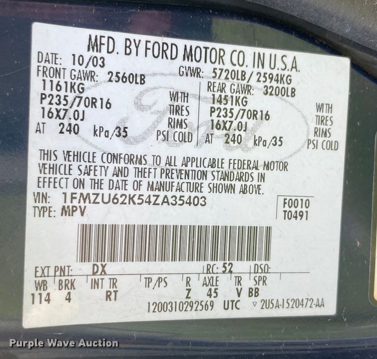 image for item MM9439 2004 Ford Explorer  SUV