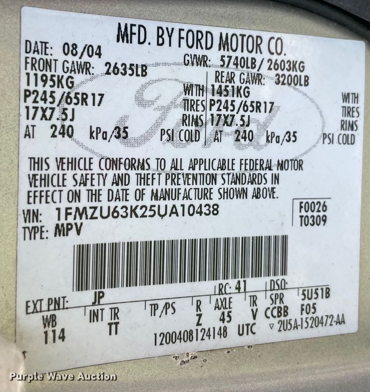 image for item MM9440 2005 Ford Explorer  SUV