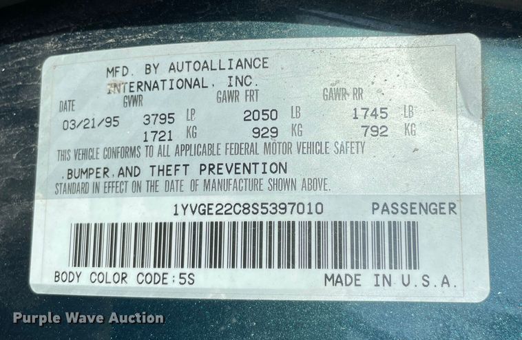 image for item MM9449 1995 Mazda 626