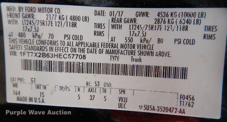 image for item MO9550 2017 Ford F250 Super Duty XL  SuperCab pickup truck