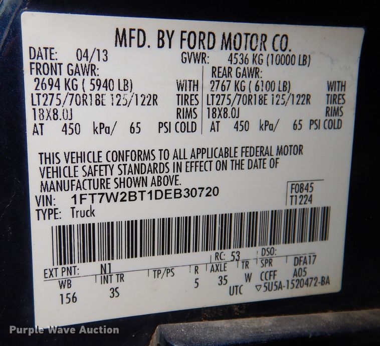 image for item MO9579 2013 Ford F250 Super Duty XLT  Crew Cab pickup truck