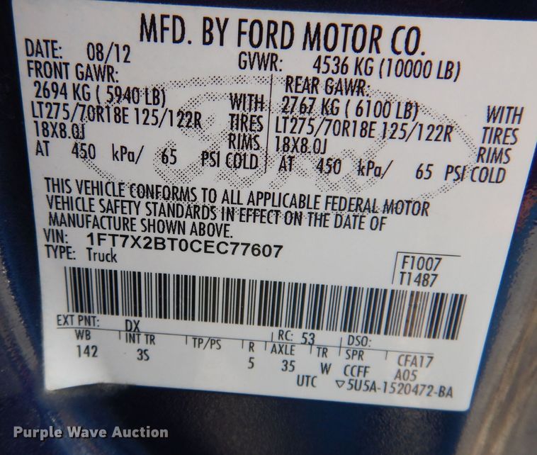 image for item MO9581 2012 Ford F250 Super Duty XLT  SuperCab pickup truck