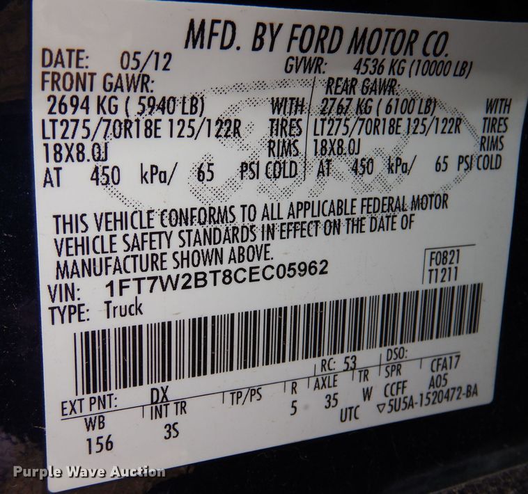 image for item MO9582 2012 Ford F250 Super Duty XLT  Crew Cab pickup truck