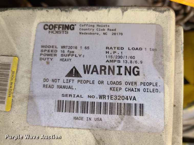 image for item MX9540 (9) hoists