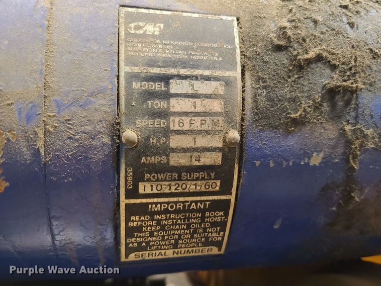 image for item MX9540 (9) hoists