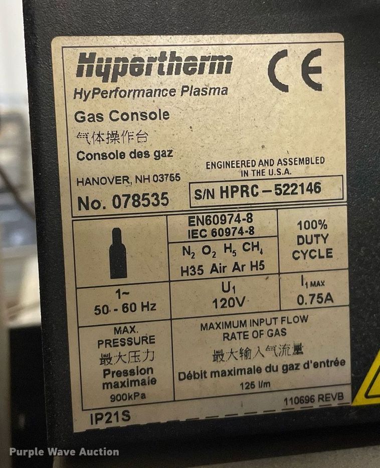 image for item MY9143 2013 Hornet HHD78 ETR150  CNC plasma cutting table