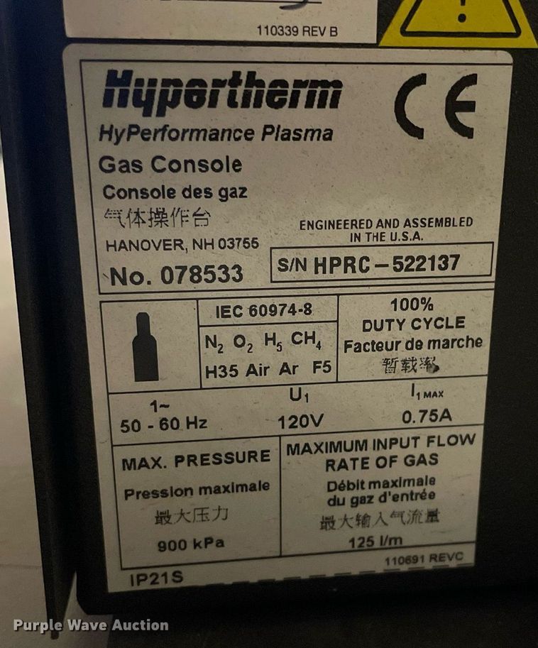 image for item MY9143 2013 Hornet HHD78 ETR150  CNC plasma cutting table