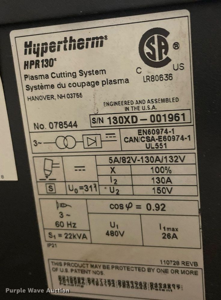 image for item MY9143 2013 Hornet HHD78 ETR150  CNC plasma cutting table