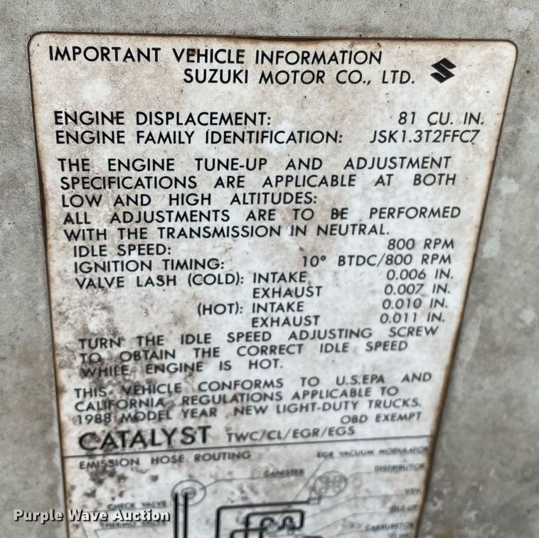 image for item MY9146 1988 Suzuki Samurai  SUV