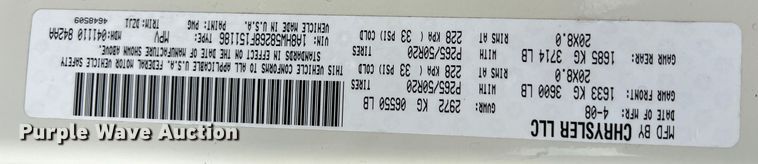 image for item MY9550 2008 Chrysler Aspen Limited  SUV