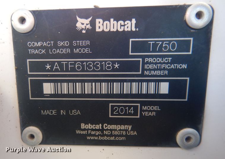 image for item DJ7023 2014 Bobcat T750  skid steer loader