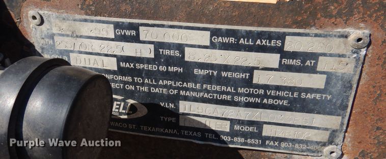 image for item DK5200 1999 Ledwell HT48102  drop deck trailer