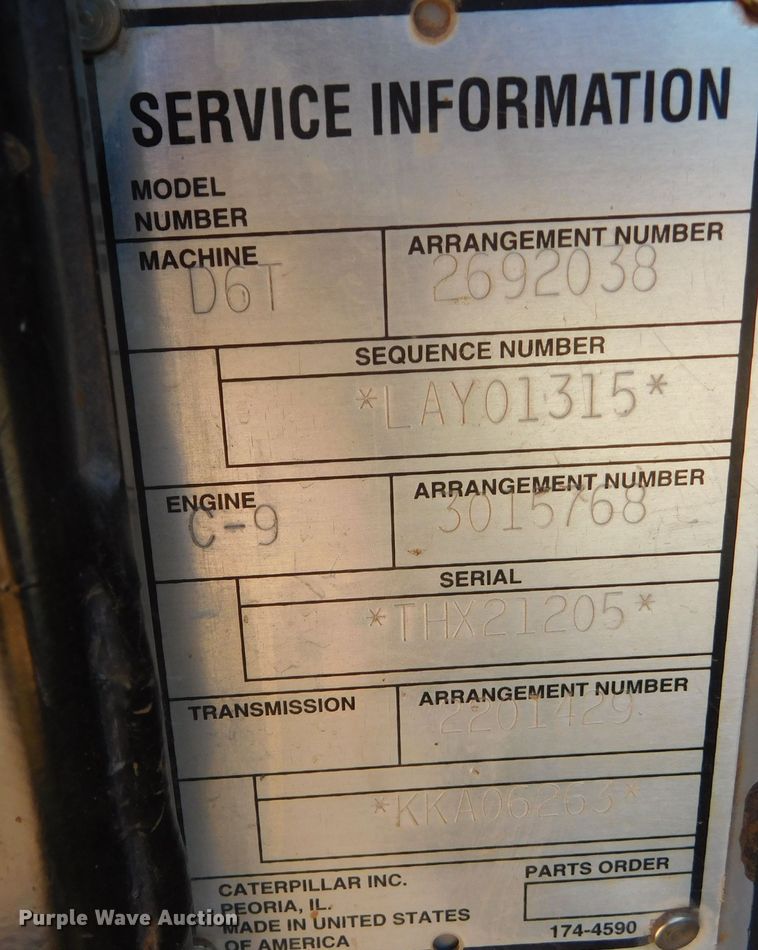 image for item DM2562 2009 Caterpillar D6T XL  dozer