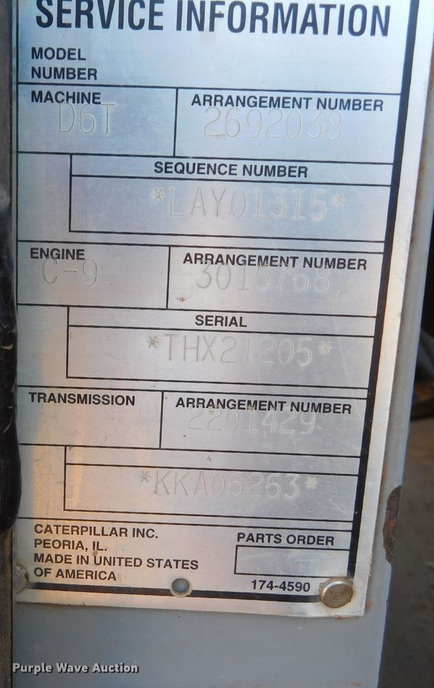 image for item DM2562 2009 Caterpillar D6T XL  dozer