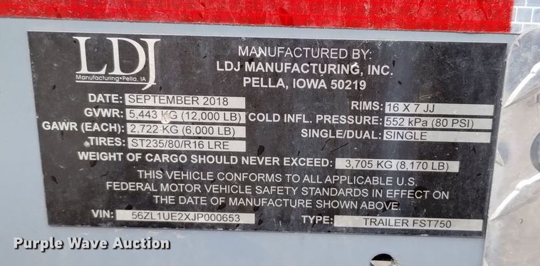 image for item DN6338 2018 Thunder Creek FST750  fuel tank trailer