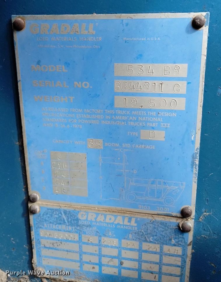 image for item DN6341 Gradall 534 B8  telehandler