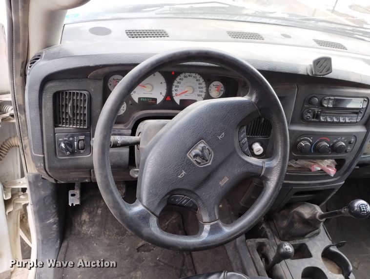 image for item DN6357 2003 Dodge Ram 3500  Quad Cab utility bed pickup truck