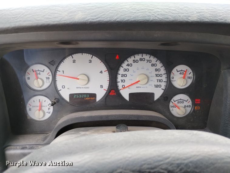 image for item DN6357 2003 Dodge Ram 3500  Quad Cab utility bed pickup truck