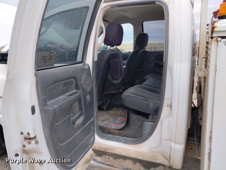 image for item DN6357 2003 Dodge Ram 3500  Quad Cab utility bed pickup truck