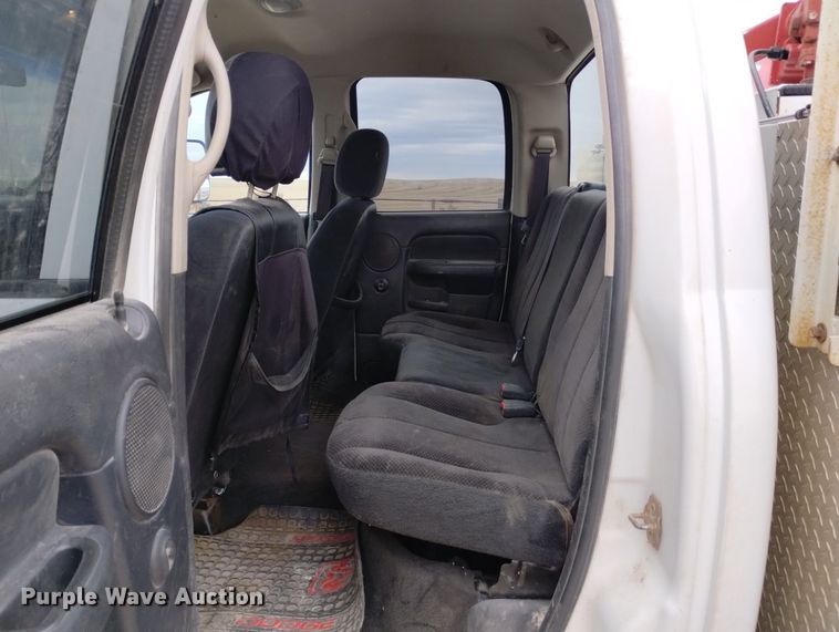 image for item DN6357 2003 Dodge Ram 3500  Quad Cab utility bed pickup truck