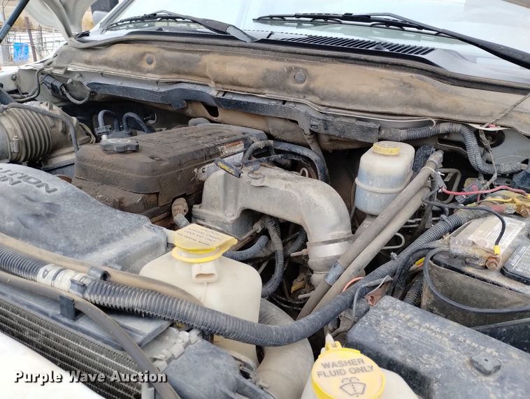 image for item DN6357 2003 Dodge Ram 3500  Quad Cab utility bed pickup truck