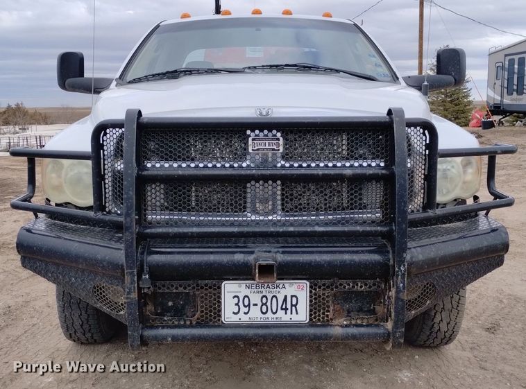 image for item DN6357 2003 Dodge Ram 3500  Quad Cab utility bed pickup truck