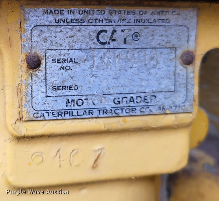 image for item DO3621 1968 Caterpillar 120  rigid frame motor grader