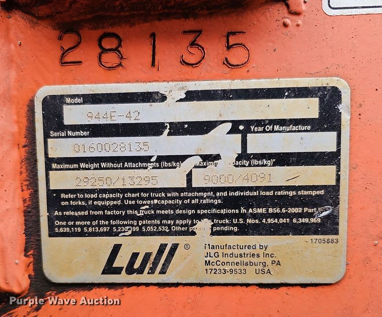 image for item DO4244 2007 Lull 944E-42  telehandler