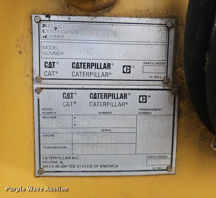 image for item DO4246 1999 Caterpillar 416C  backhoe