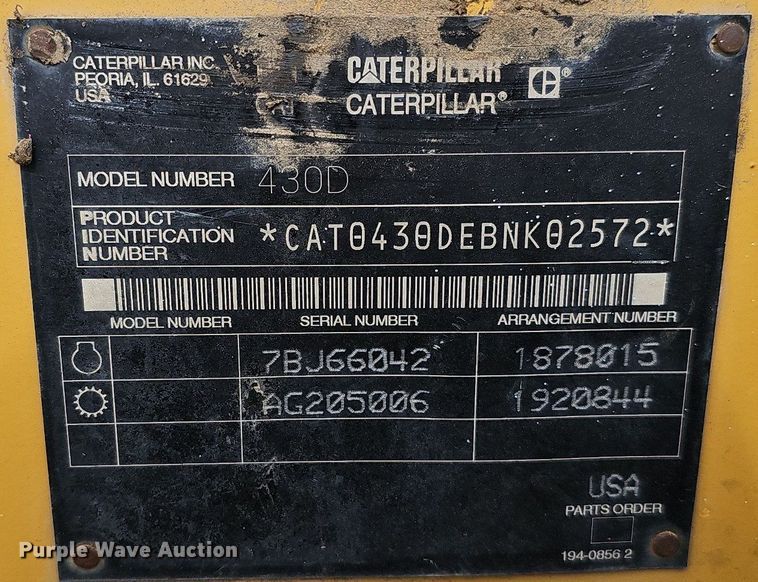 image for item DO4248 2002 Caterpillar 430D  backhoe