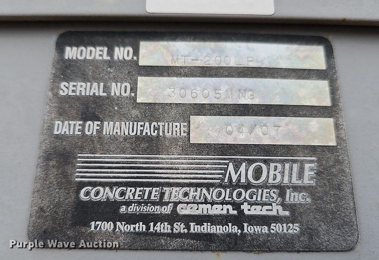 image for item DO4259 Mobile Concrete MT-200 LP  cement silo