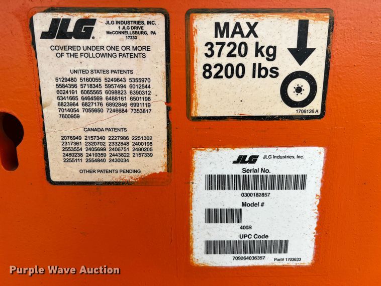 image for item DQ2015 JLG 400S  boom lift