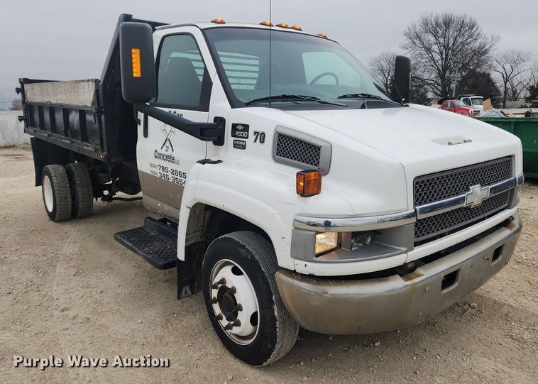 image for item DQ5374 2003 Chevrolet C4500  dump flatbed truck