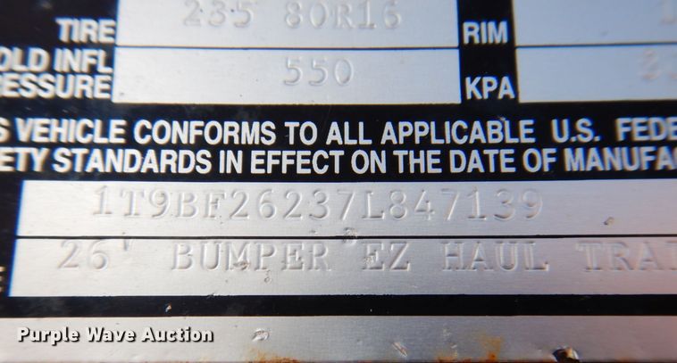 image for item DR4534 2007 T & B  equipment trailer