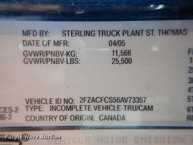 image for item DR4536 2006 Sterling Acterra  utility / service truck