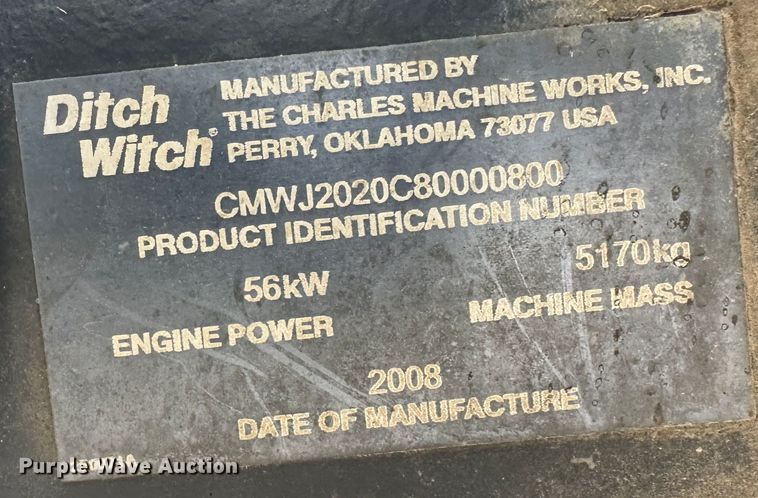 image for item DR5038 2008 Ditch Witch JT2020 Mach 1  directional boring unit