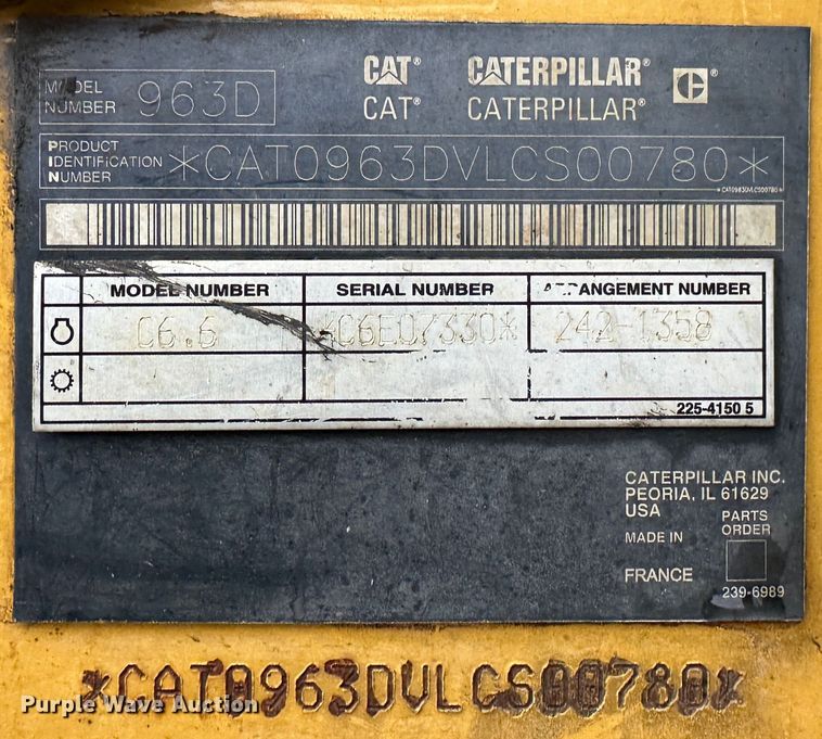 image for item DR5052 2008 Caterpillar 963D  track loader