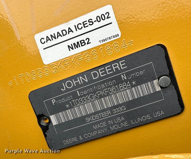 image for item DR5060 2019 John Deere 333G  tracked skid steer loader
