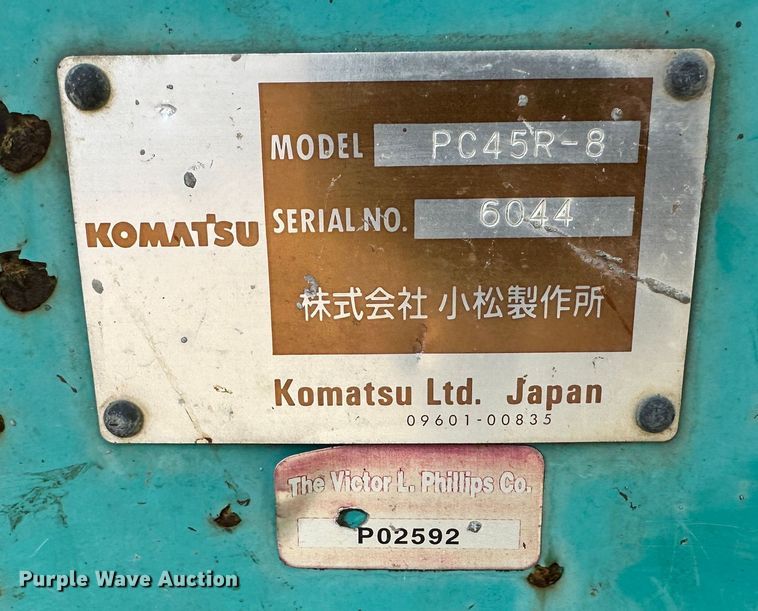 image for item DR5116 Komatsu PC45R-8  mini excavator