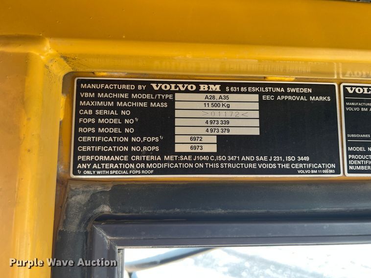 image for item DR5541 1989 Volvo A35  haul truck