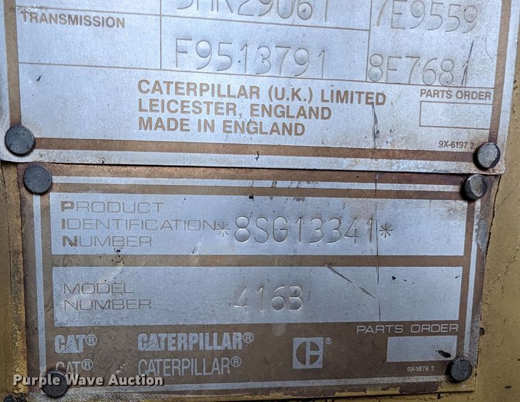 image for item DR6847 1995 Caterpillar 416B  backhoe