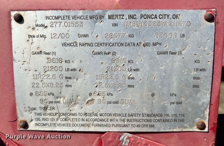 image for item DS2849 2000 Custom  oilfield trailer