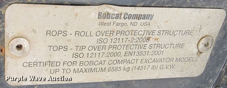 image for item HG9466 2013 Bobcat E50  mini excavator