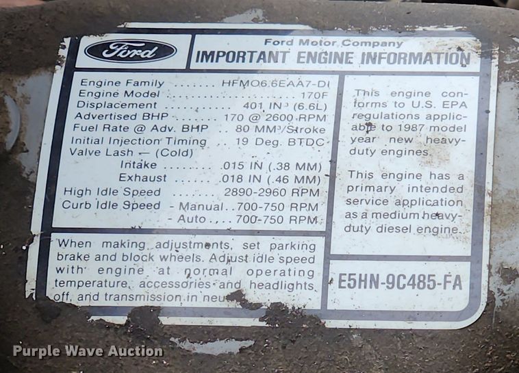 image for item JB9700 1987 Ford CF7000  seal coat truck