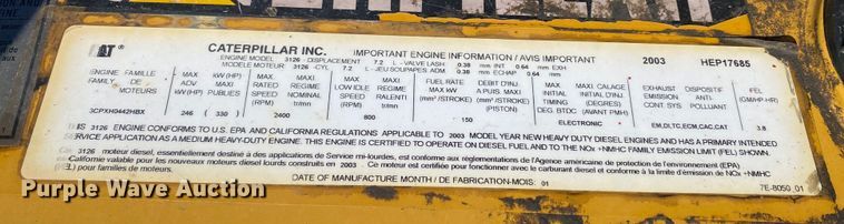 image for item JW9175 2003 Freightliner FL70  vacuum truck