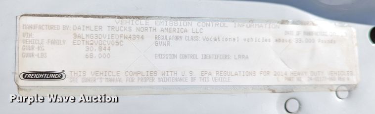 image for item KB9534 2014 Freightliner 114SD  crane truck