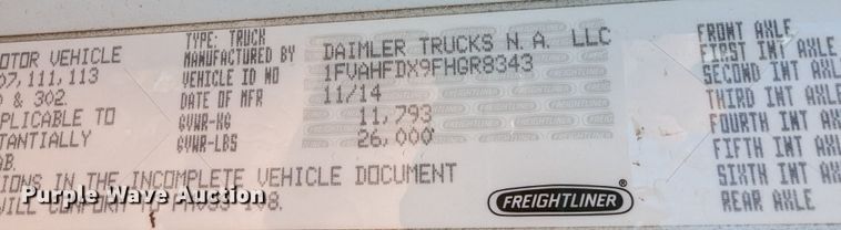 image for item KB9544 2015 Freightliner M2  utility / service truck